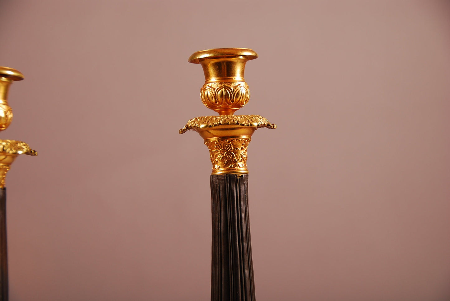 19th Century French Brons Gilded candlesticks