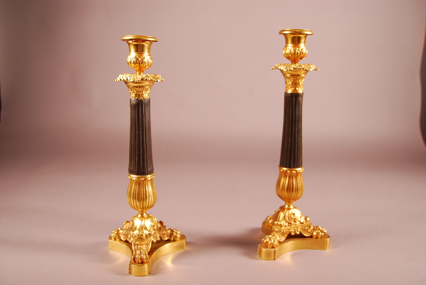 19th Century French Brons Gilded candlesticks