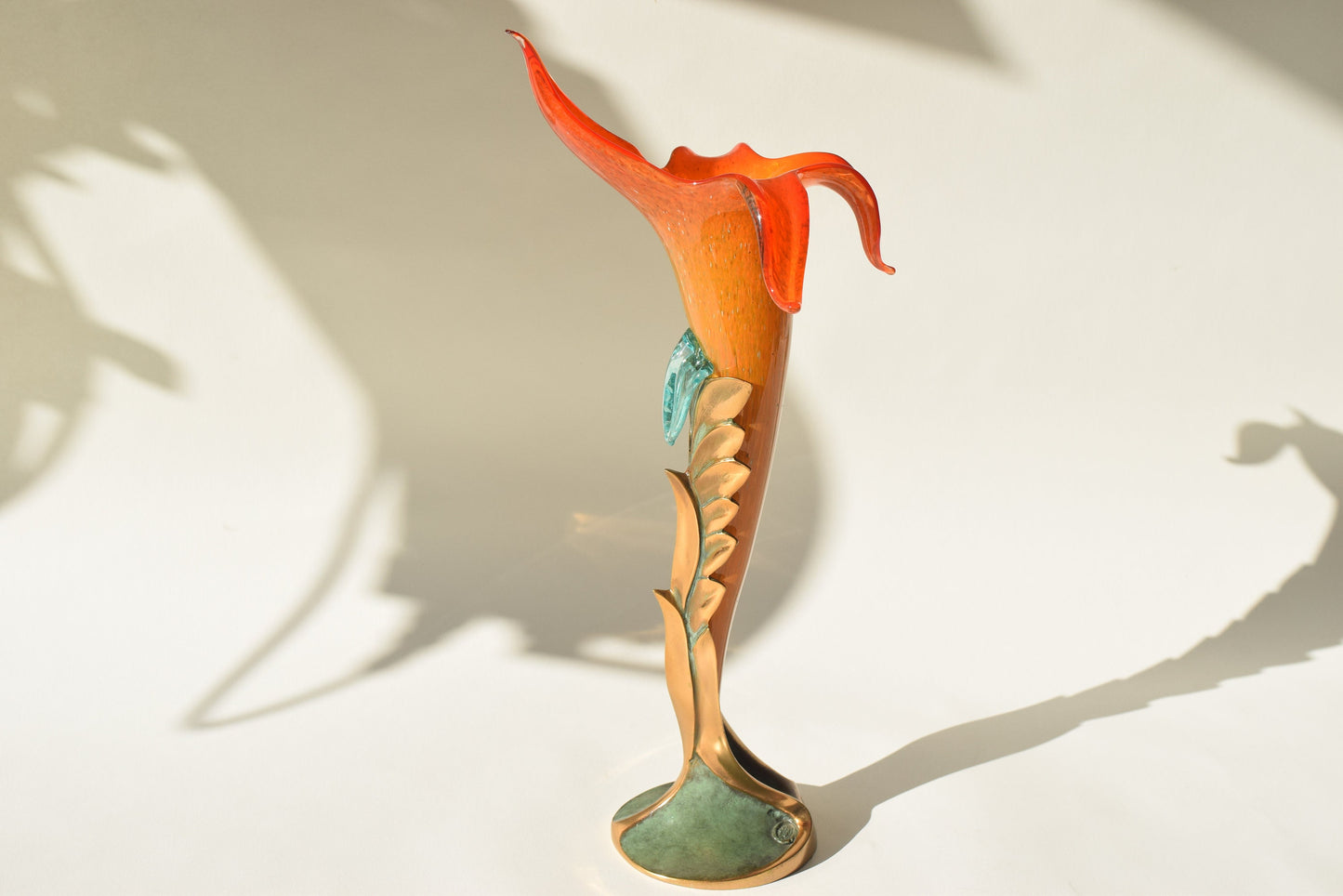 Gilbert Kruft (1939-2015) Bronze Murano Glass Vase